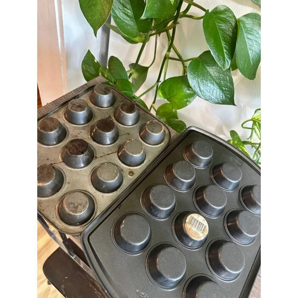 Two piece vintage cupcake tins